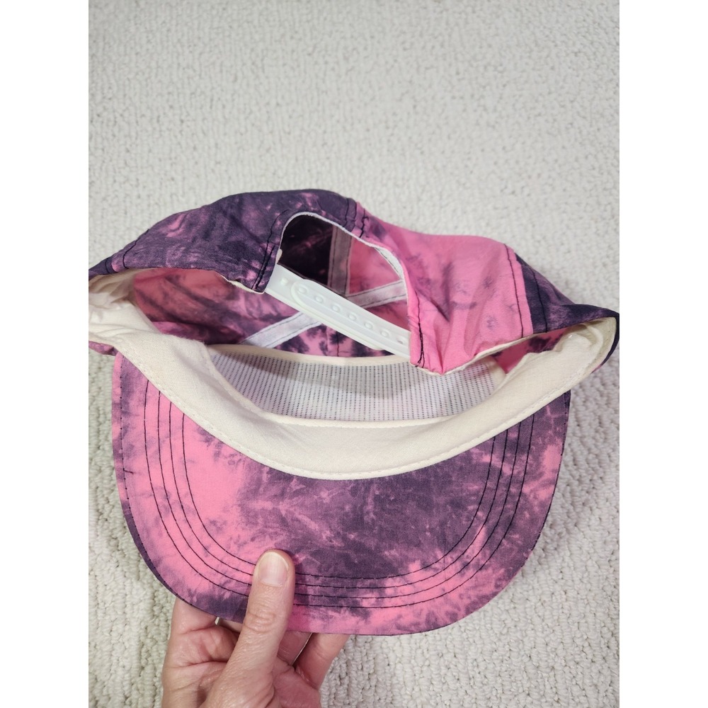 VTG Pensacola‎ Beach Trucker Hat Cap Snapback Pink And Black Tie Dye - Picture 3 of 3